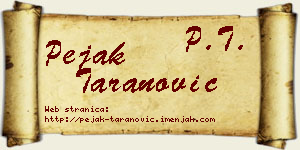 Pejak Taranović vizit kartica